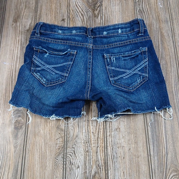 Aeropostale Distressed Faded Ripped Cut Off Denim Blue Jean Shorts - Picture 7 of 8